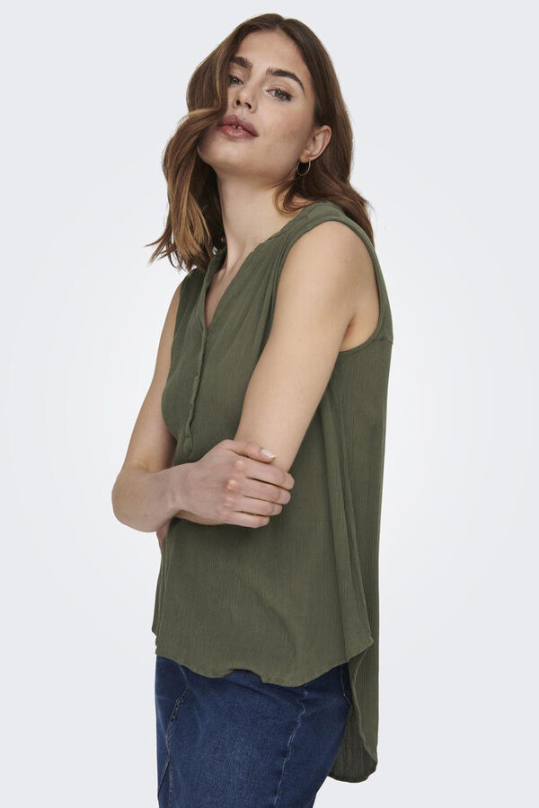 Only Blusa sem mangas verde