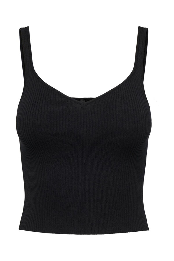 Only Top corto sin mangas negro