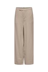 Only Cal&ccedil;as de linho larga cinzento