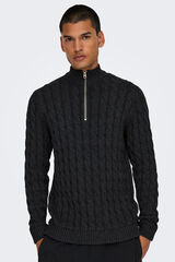 Only & Sons Jersey de punto de hombre con forma trenzada regular fit gris