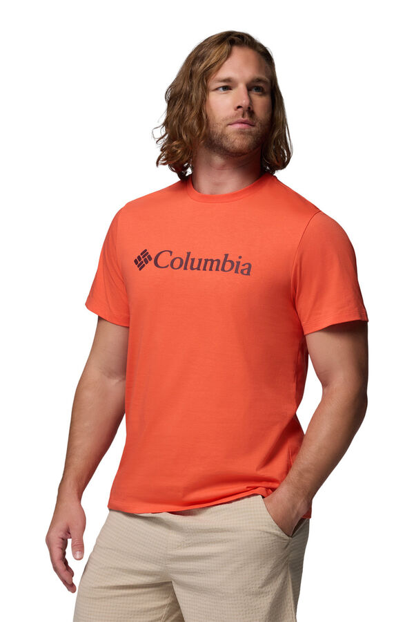 Columbia T-shirt b&aacute;sica com logo vermelho
