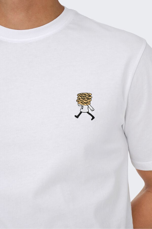 Only & Sons T-shirt de manga curta. branco