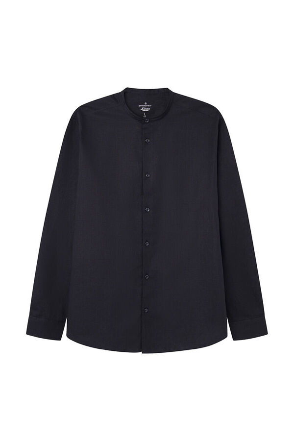 Springfield Camisa mao lino negro