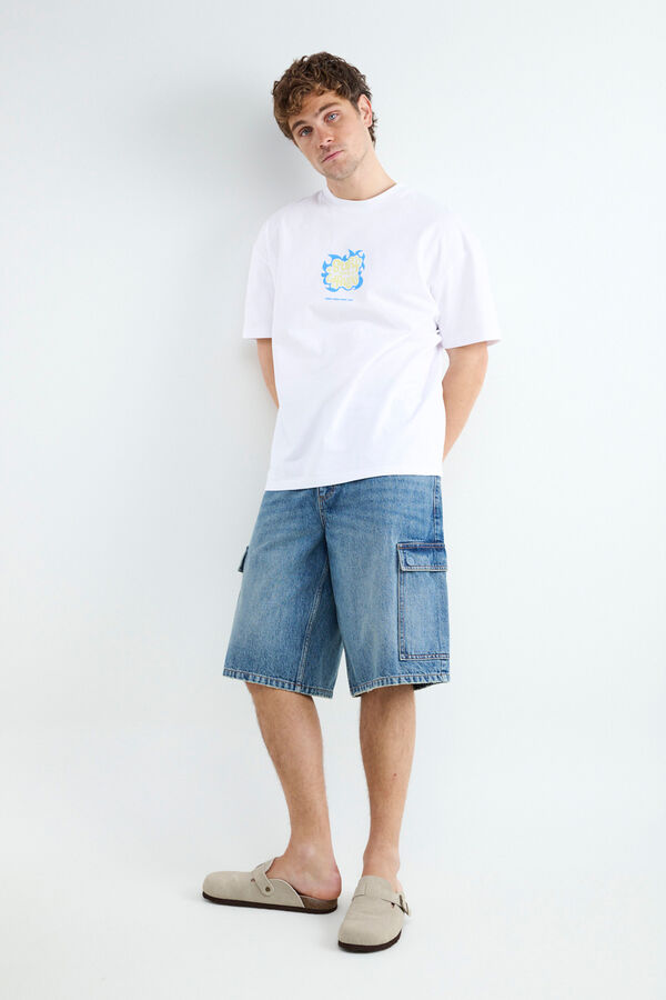 Balmohk Bermuda denim cargo azul
