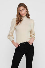 Only Jersey de manga larga y cuello subido blanco