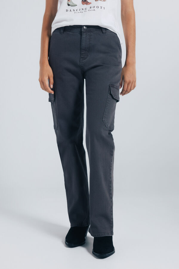 Springfield Pantalones cargo algod&oacute;n gris