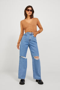 Springfield Cardigan crop de malha fina cru