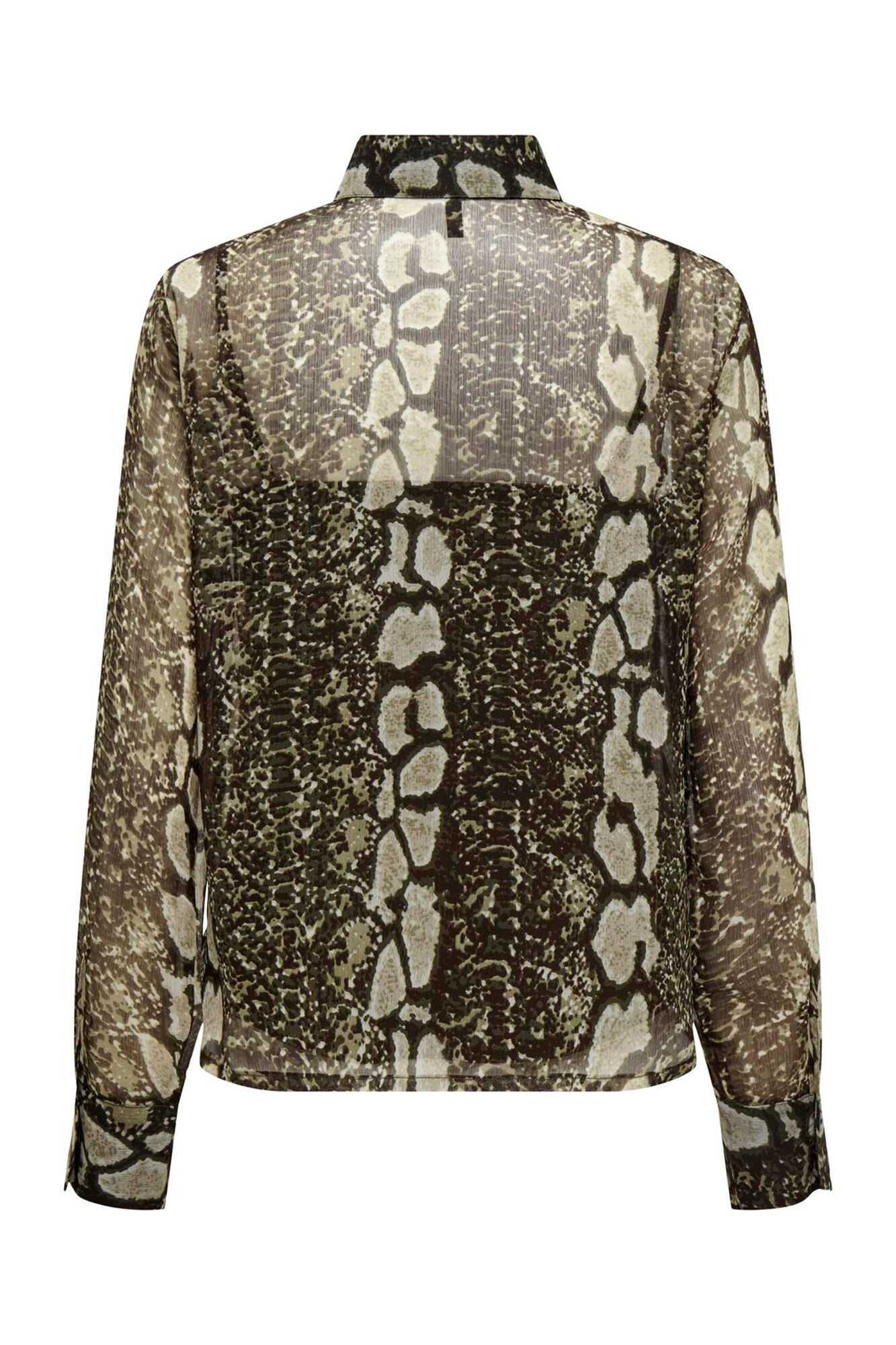 Only Camisa semitransparente com estampado animal