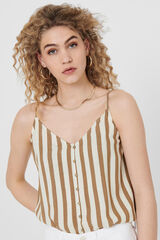 Only Top de tirantes botones beige