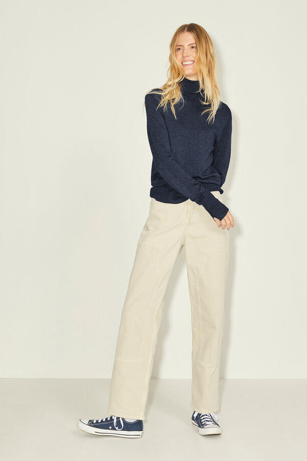 Jack & Jones Jersey punto fino cuello alto azul