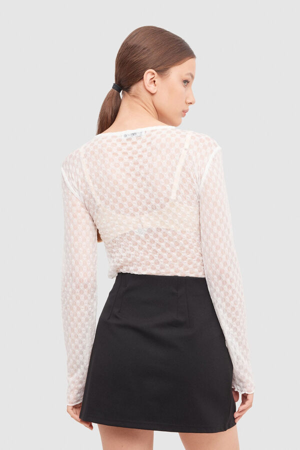 Inside Camiseta de algod&atilde;o de manga comprida bege