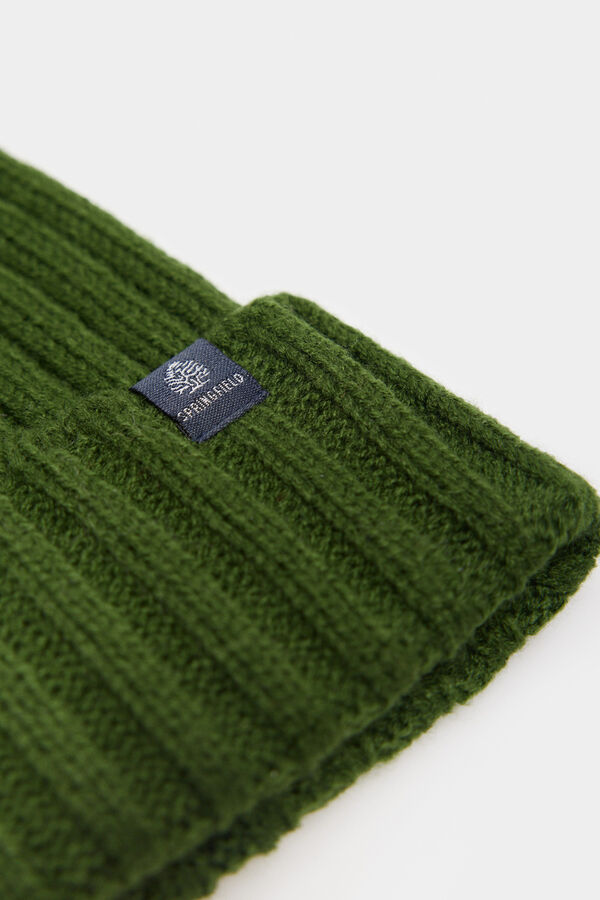 Springfield Gorro beanie básico canalé verde