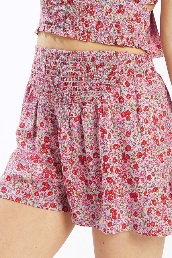 Pimkie Shorts con cintura el&aacute;stica tejido vaporoso rosa