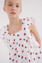 Springfield Kids Camiseta da menina morango branco