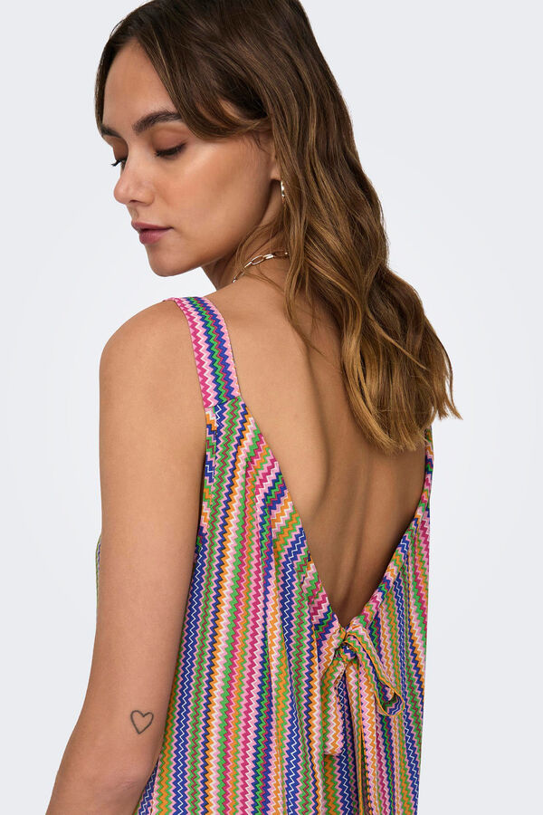 Only Langes Kleid ohne &Auml;rmel rosa