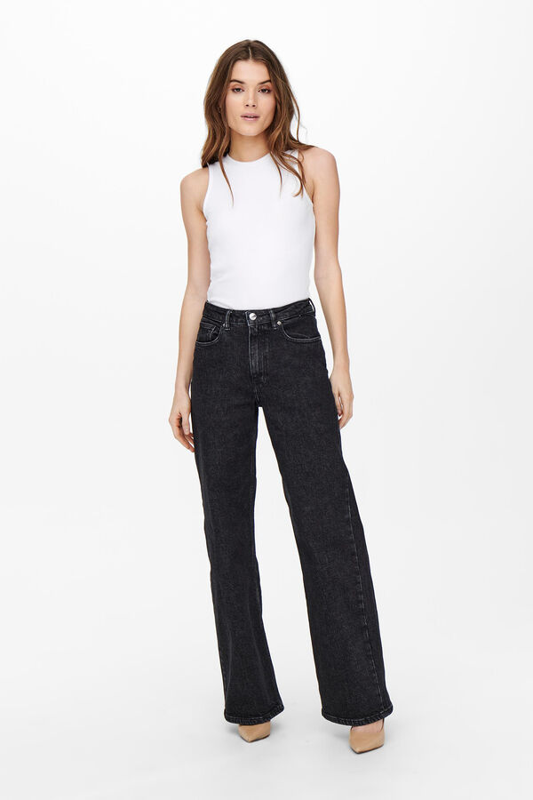 Only Jeans Wide Leg preto