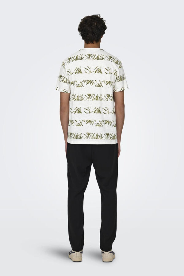 Only & Sons T-shirt estampagem palmeiras branco