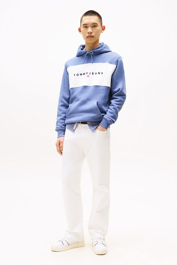 Tommy Jeans Sudadera de hombre con capucha ajustable azul