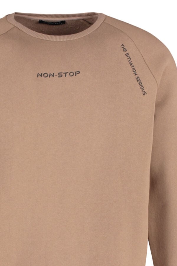 Trendyol Sweatshirt b&aacute;sica sem capuz cru