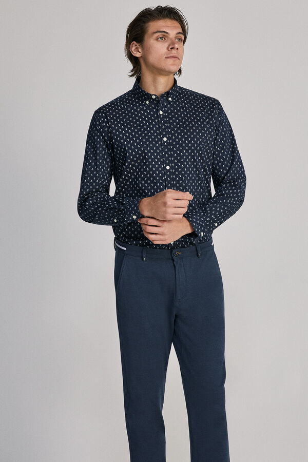 Springfield Camisa estampada azul oscuro