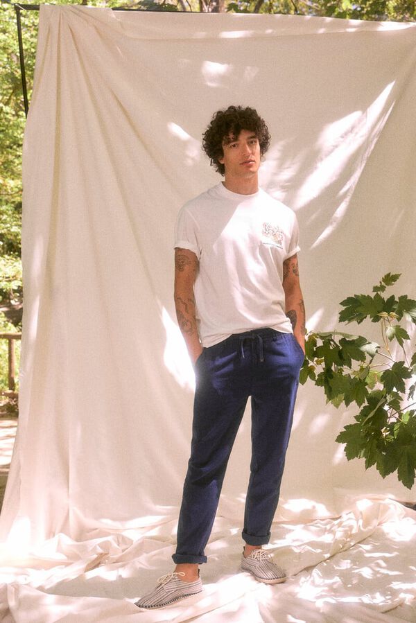 Springfield Camiseta estampado multicolor "Roots Studio" marfil