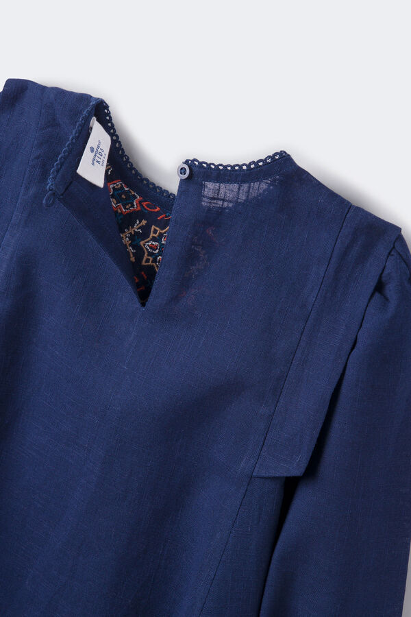 Springfield Kids Vestido bordado menina azul