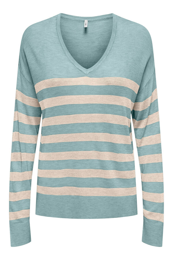 Only Camisola de malha fina azul