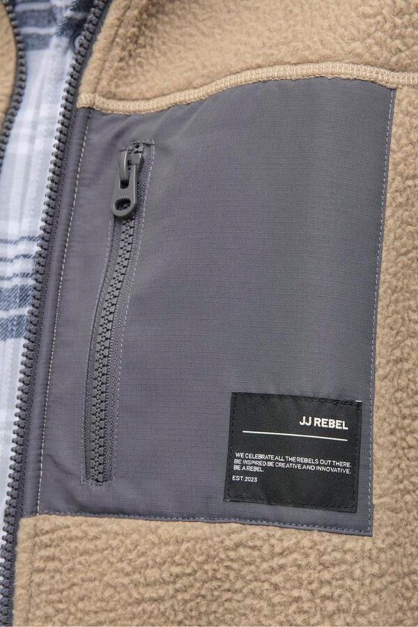 JJ REBEL Casaco Teddy cinzento