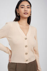 Brave Soul Chaqueta de punto con canal&eacute; nude