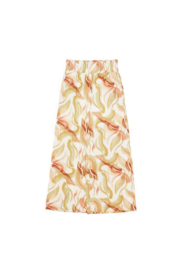 Inside Pantal&oacute;n Wide Leg Estampado beige