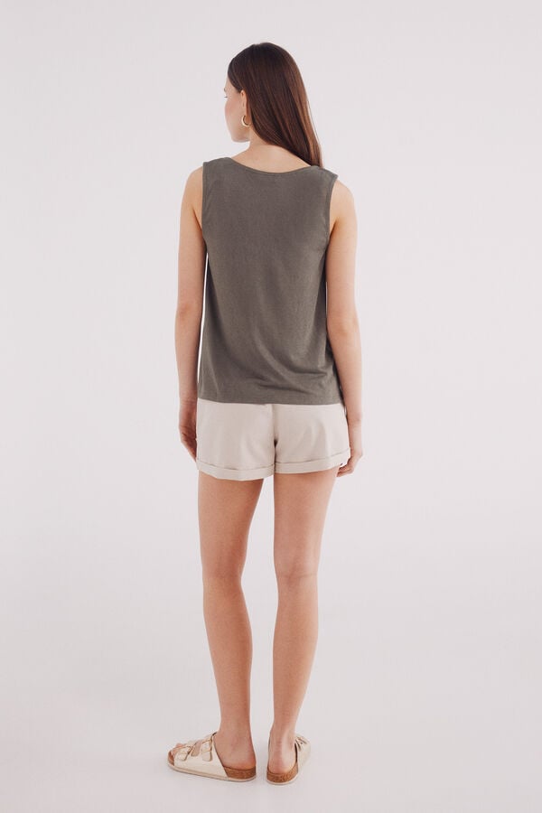 Springfield Shorts cal&ccedil;as chino com cinto  castanho