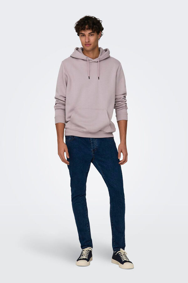 Only & Sons Sweatshirt com capuz de l&atilde; rosa