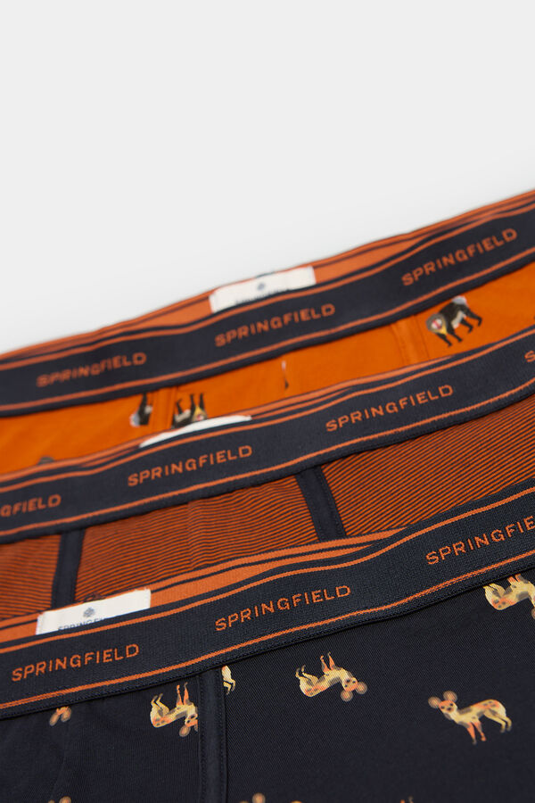 Springfield Pack 3 boxers hienas y monos naranja