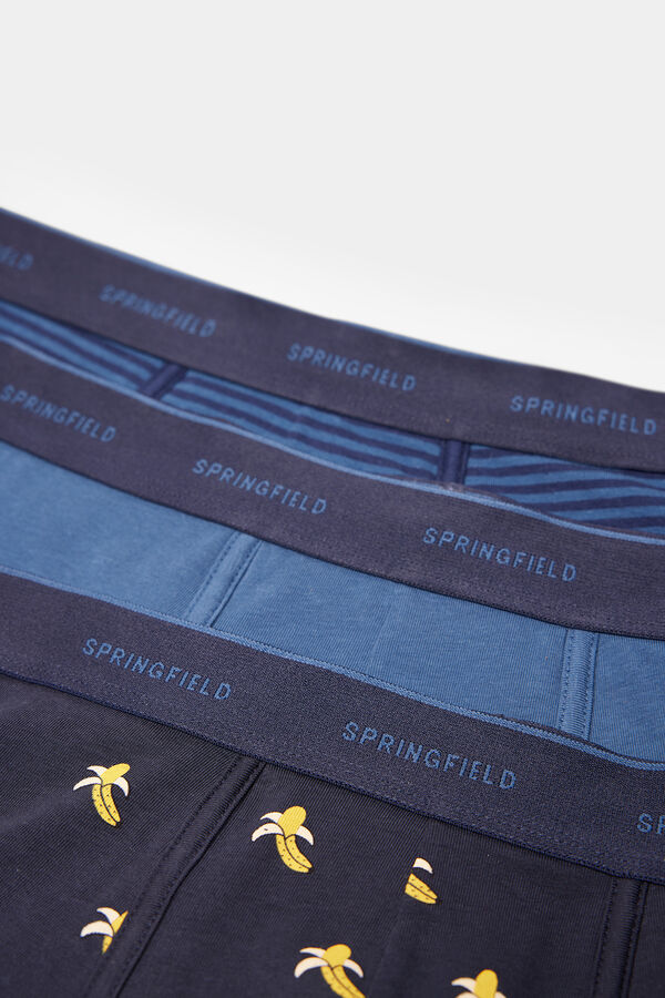 Springfield Pack 3 boxers bananas azul