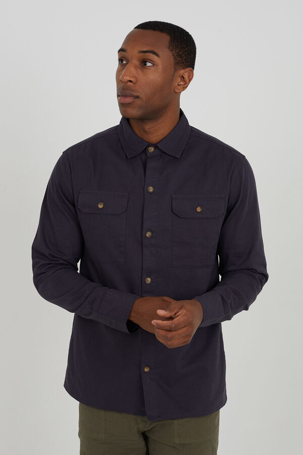 Brave Soul Camisa manga comprida com bolsos azul