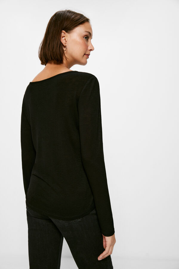 Springfield Camiseta Hombros Transparecias negro