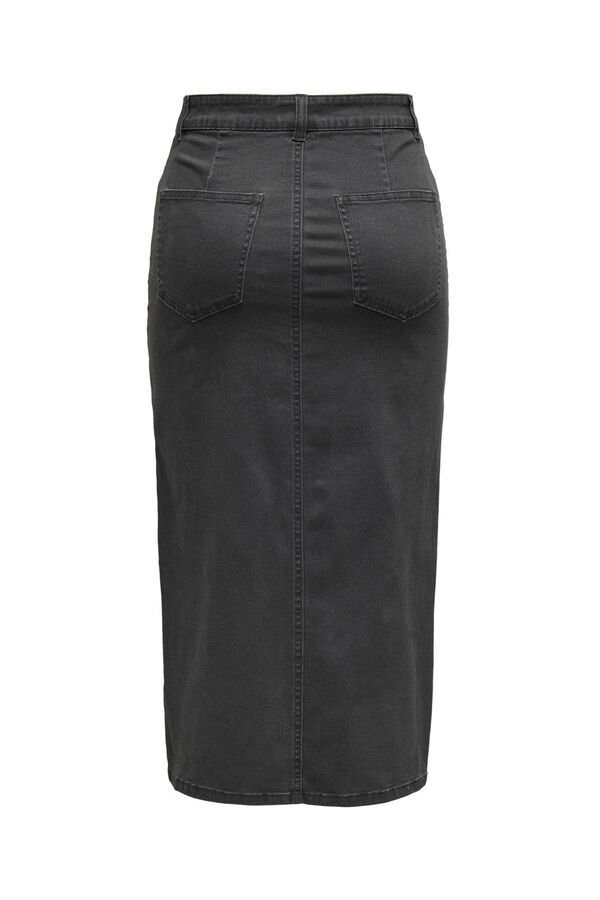 Only Falda midi ajustada de tiro alto negro