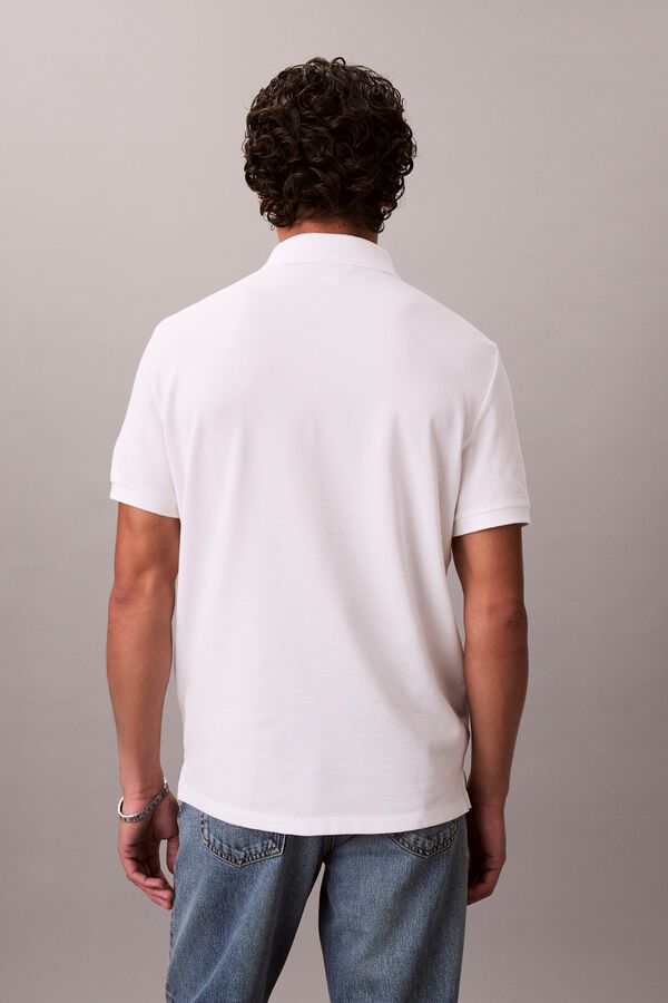 Calvin Klein Polo piqu&eacute; monogram blanco