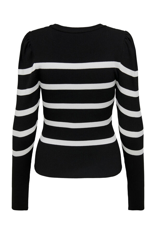 Only Camisola de malha leve e gola redonda preto