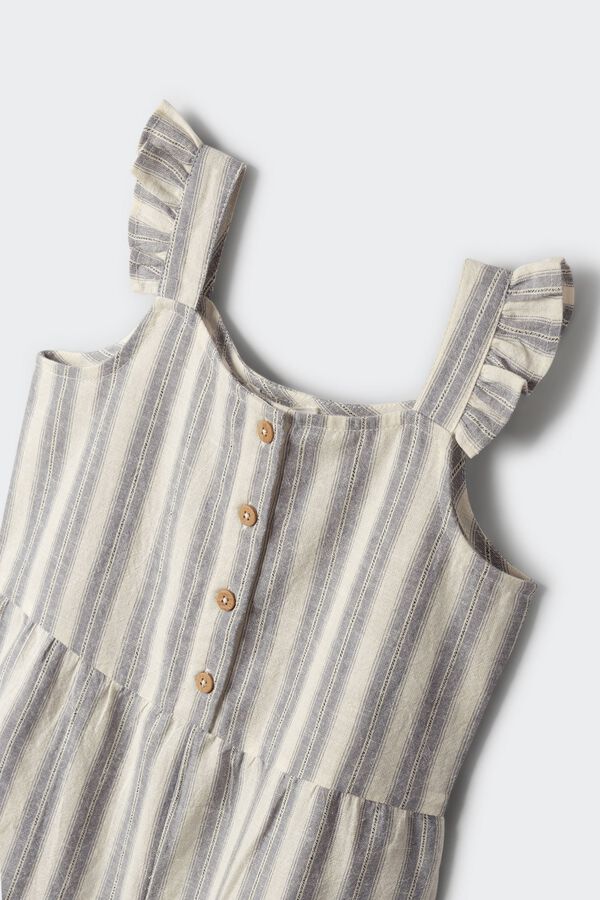 Springfield Kids Jardineiras compridas de riscas para menina azul