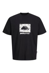 Jack & Jones Camiseta regular fit algod&oacute;n negro