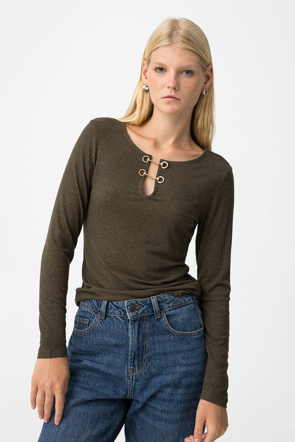 Tiffosi Camiseta Canal&eacute; con Hebilla Met&aacute;lica kaki