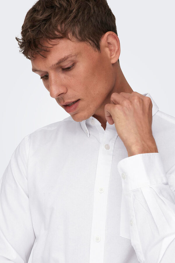 Only & Sons Camisa oxford branco