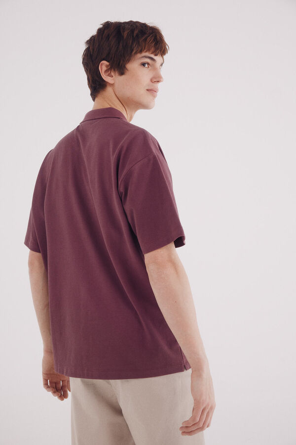 Springfield Polo piqué boxy fit burdeos