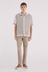 Springfield Pantal&oacute;n chino microestampado slim fit nude