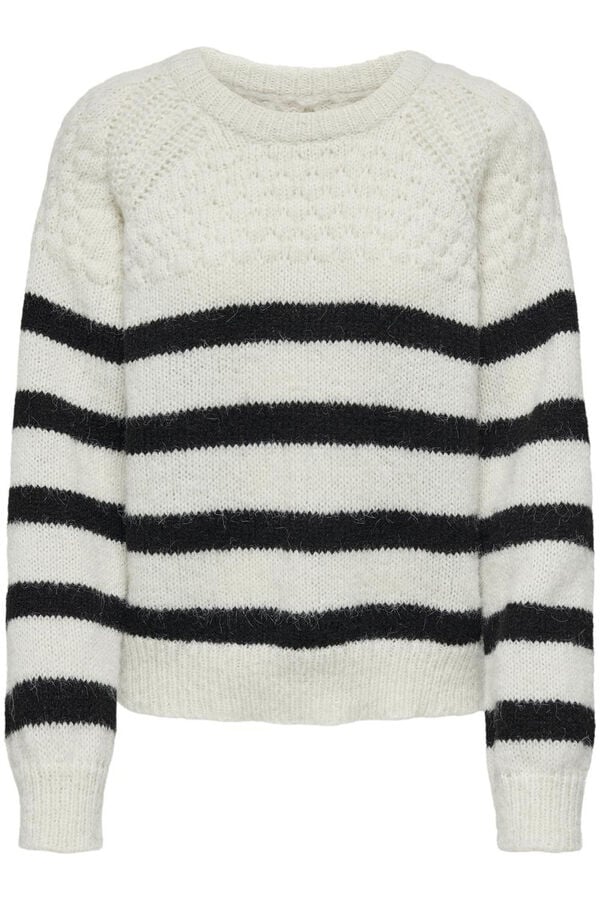 Only Camisola &agrave;s riscas branco