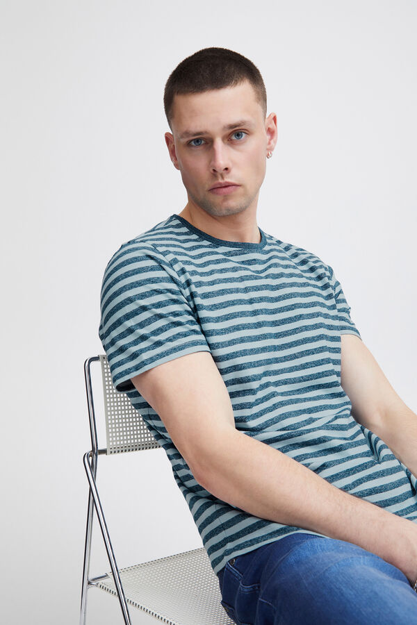 Blend Camiseta Manga Corta Rayas azul