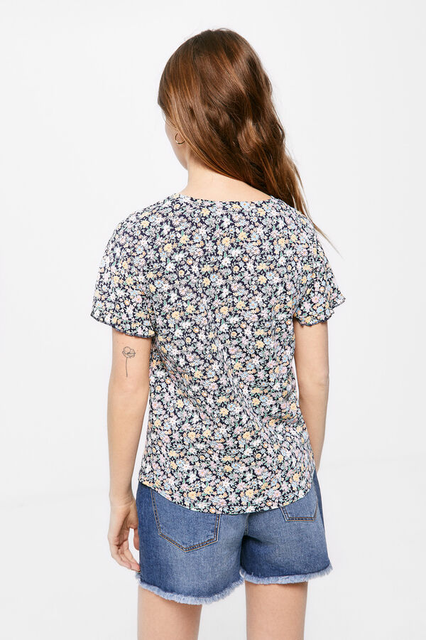 Springfield Camiseta Estampada Manga Fantas&iacute;a azul