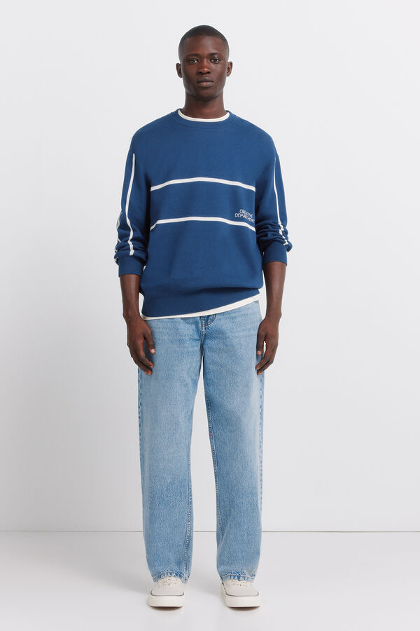 Springfield Camisola jacquard texto azul