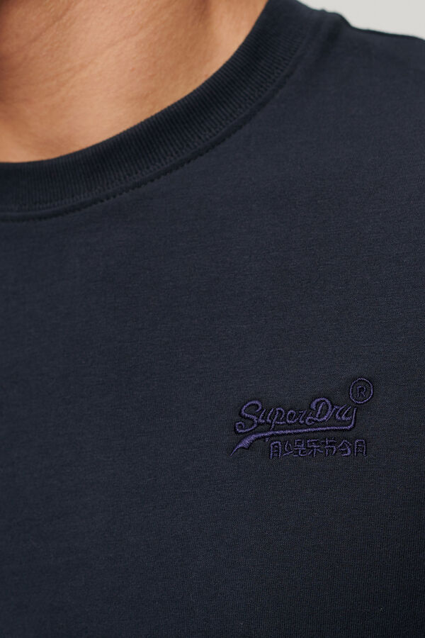 Springfield Camiseta de algodón orgánico con logotipo Vintage bordado navy